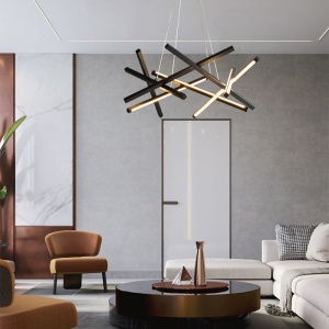 Lustra LED, Luminis, Negru, 85x85x40 cm - Img 2
