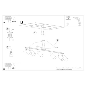 Lustra Lemmi Alb 135x24x20 cm - Img 5