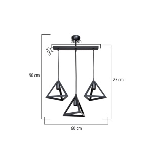 Lustra Lich Pako World Negru 60x24x75 cm - Img 3