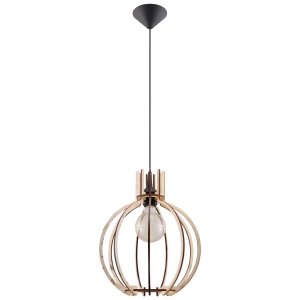 Lustra suspendata Arancia din lemn, Natural 28x17x100 cm