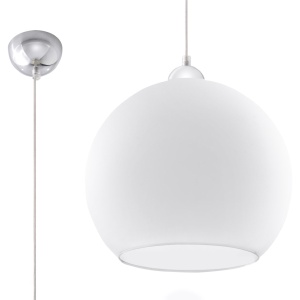 Lustra suspendata Ball Alb 30x30x120 cm