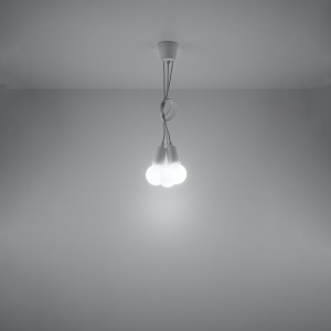 Lustra suspendata Diego Alb 15x15x90 cm - Img 6