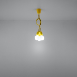 Lustra suspendata Diego Galben 15x15x90 cm - Img 6