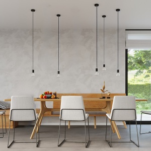 Lustra suspendata Edison Negru 8x8x106 cm - Img 8