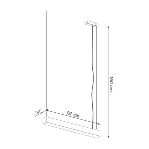 Lustra suspendata LED Pinne Negru 4000K 67x6x150 cm - Img 8
