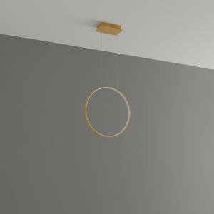 Lustra suspendata LED Rio Auriu 4000K 55x16x150 cm - Img 2