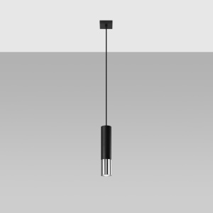 Lustra suspendata Loopez Argintiu 8x8x100 cm - Img 2