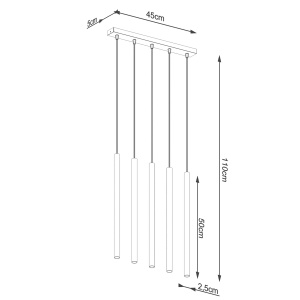 Lustra suspendata Pastelo Auriu 45x5x103 cm - Img 5