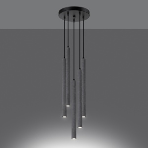 Lustra suspendata Pastelo din beton Gri 25x25x110 cm - Img 3