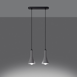 Lustra suspendata Rea din beton Gri 34x12x113 cm - Img 2