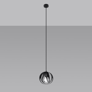Lustra suspendata Tulos Negru 16x16x125 cm - Img 2