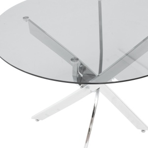 Masa Antoro din sticla cu picioare din metal cromat 80x80x75 cm - Img 3