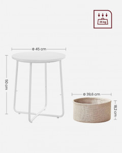 Masa de cafea, Vasagle, Maro Rustic, LET223W10, 45 x 45 x 50 cm - Img 8