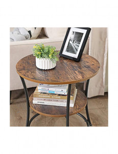 Masa de cafea, Vasagle, Maro Rustic, LET56BX, 55 x 55 x 55 cm - Img 6
