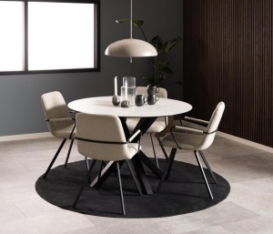 Masa dining Heaven, Alb, 75.5x119x119 cm - Img 2