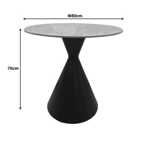 Masa Flenada, Negru, 80x80x76 cm - Img 4