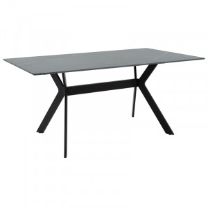 Masa Olivet imitatie de piatra aspect marmura neagra 180x90 x75cm