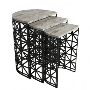 Masuta Auxiliara Stil - Alb Marble - Img 4