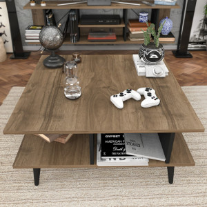 Masuta de Cafea Akya - Walnut, Negru - Img 3