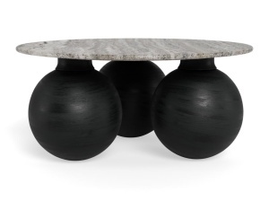 Masuta de cafea Konya, Gri, 42x95x95 cm - Img 2