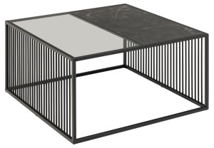 Masuta de cafea Strington, Negru, 40x80x80 cm - Img 9