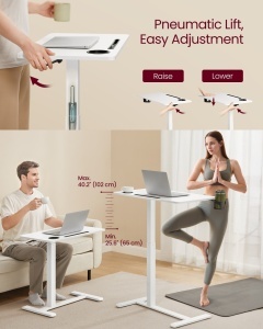 Masuta de laptop Vasagle Alb 70x40x102 cm - Img 3