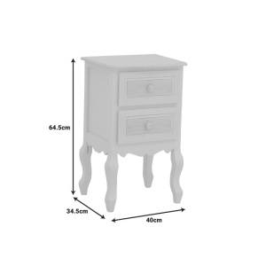 Noptiera Joliene Pako World Alb 40x34.5x64.5 cm - Img 6