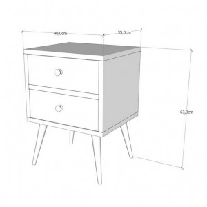 Noptiera PWF-0320 Gri-Walnut 40x35x55 cm - Img 4