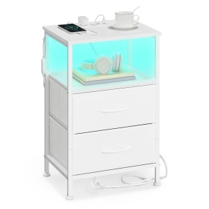 Noptiera Songmics Alb 39.6x30x60.4 cm - Img 2