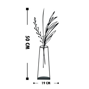 Obiect decorativ Flowerpot Negru 19x50 cm - Img 4