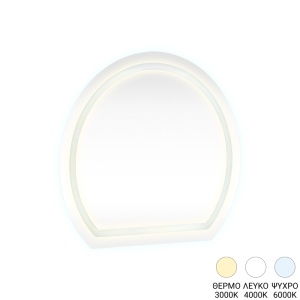 Oglinda perete cu LED, Enira, Pako, Transparent 59.5x2.8x59.5 cm