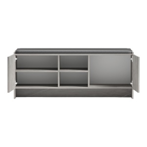 Pantofar bancheta cu depozitare, Zulla, Gri, 110x37x43 cm - Img 2