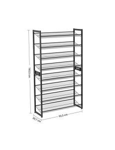 Pantofar din metal, Songmics, 8 rafturi, 32 perechi, LMR08B Negru - Img 5