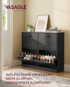 Pantofar Negru Vasagle, 16-28 perechi, 24 x 105.5 x 82.7 cm
