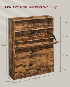 Pantofar Vasagle Maro 80x24x102 cm - Img 7