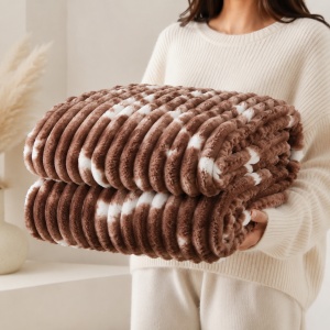 Patura Cocolino Groasa Stripe V3 Brown Stain 200x230 cm