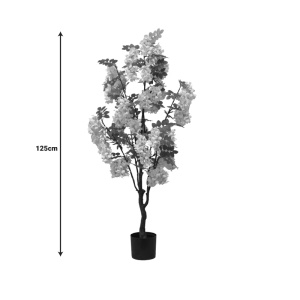 Planta decorativa Floarea de fasole in ghiveci alb plastic PP 125 cm - Img 4