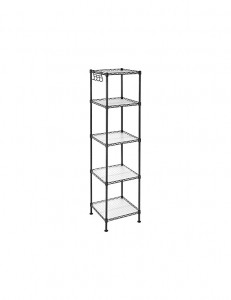 Raft de depozitare, Songmics, 100 Kg, LGR23BK, Negru, 30 x 30 x 123 cm