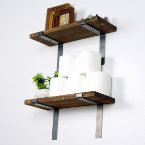 Raft de Perete LAM005 Negru-Walnut - Img 4
