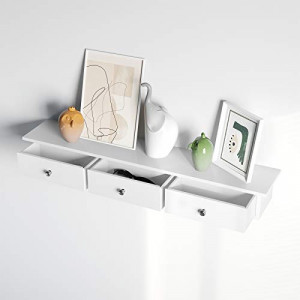 Raft de perete, Songmics, Alb, 80x15x10 cm - Img 5