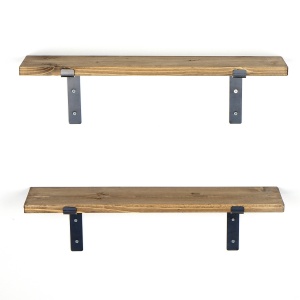 Raft din lemn Lam006 Negru 60x16x14 cm - Img 9