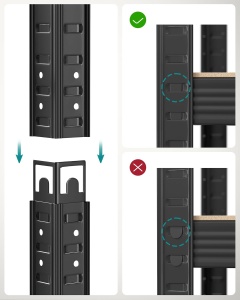 Raft metalic Negru Songmics 90x40x180 cm - Img 7
