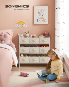 Raft organizare jucarii copii Alb Songmics 62.5x29.5x60 cm - Img 3