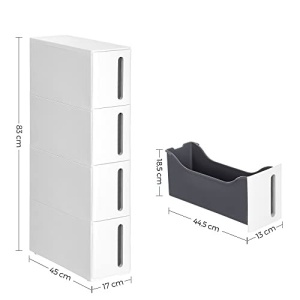 Raft pentru bucatarie, Songmics, Gri-Alb, 45x17x84 cm - Img 5