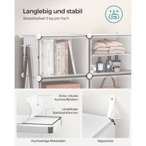 Raft pentru pantofi Songmics Alb 82x32x92 cm - Img 4