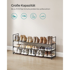 Raft pentru pantofi Songmics Gri 116x30x55 cm - Img 3