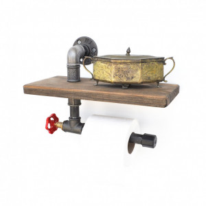 Raft Toaleta Boruraf175 Walnut-Negru - Img 2