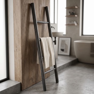 Scara decorativa Morjeve, Negru, 6x45x150 cm