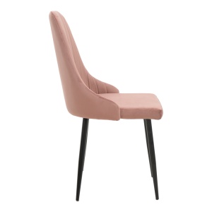 Scaun Azori catifea mar rotten picior metalic negru 49x55x85 cm - Img 3