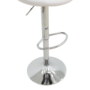 Scaun bar Boronez inaltime ajustabila piele ecologica PU alb baza cromata 47x49x112 cm - Img 8